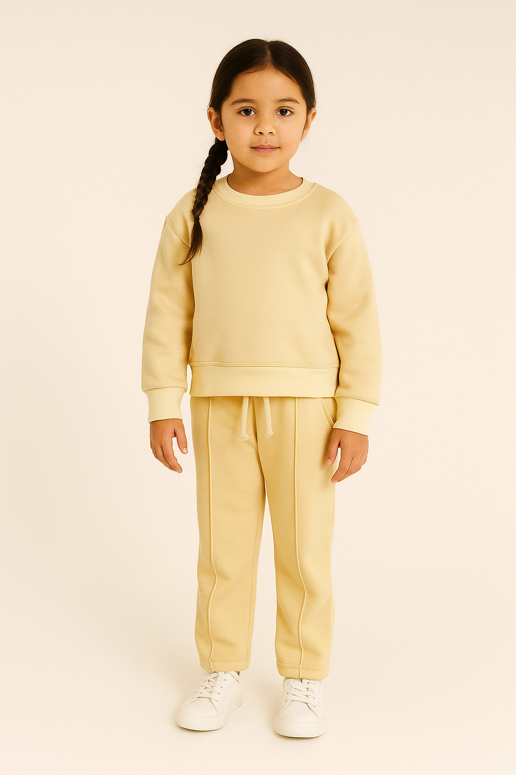 Cream Sweatshirt And Flare Trouser