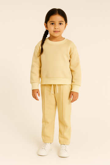 Cream Sweatshirt And Flare Trouser