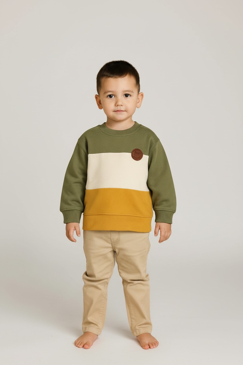 Branded Crewneck Sweatshirt With Faux Patch