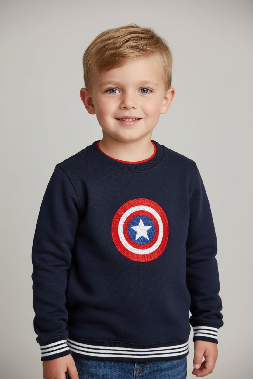 Marvel Blue Embroidered Sweatshirt