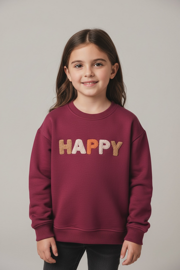 Happy Embroidered Sweatshirt