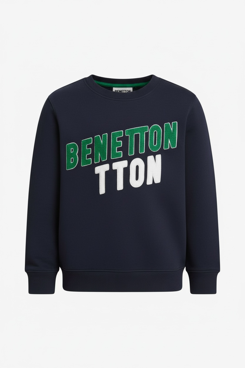 Benetton Crewneck Embroidered Sweatshirt