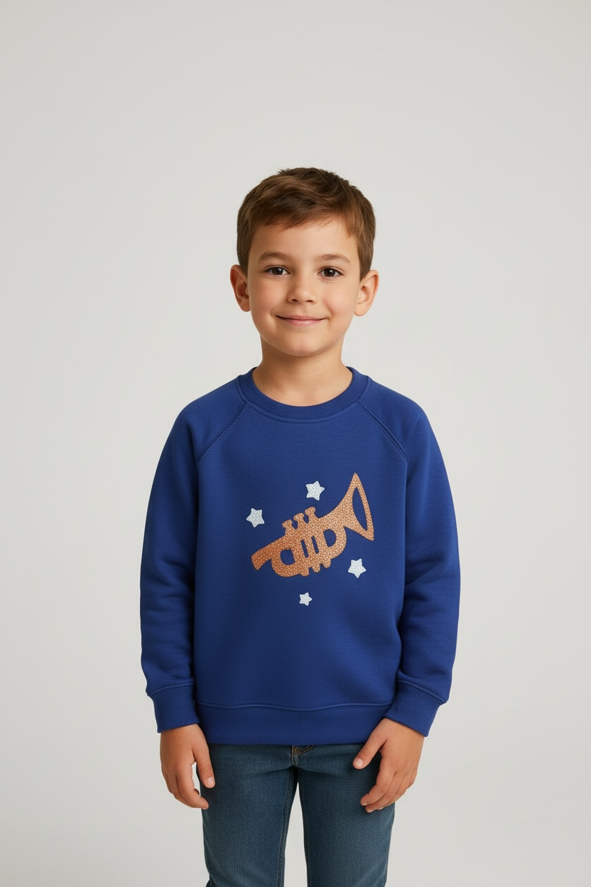 Quilted Blue Sweatshirt Unisex