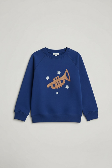 Quilted Blue Sweatshirt Unisex