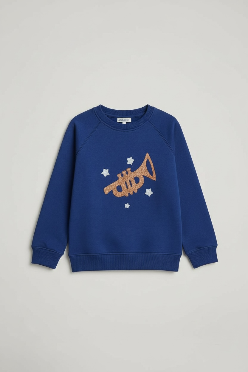 Quilted Blue Sweatshirt Unisex