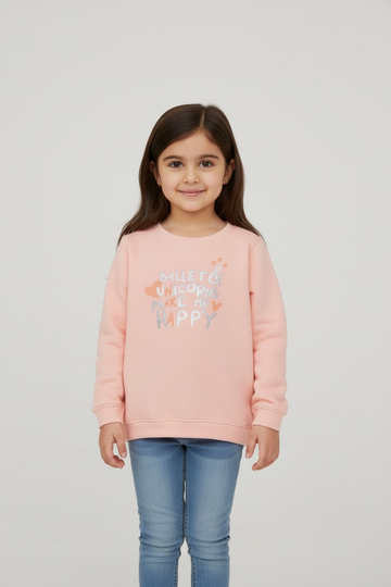 Cozy Peach Fleece Pullover for Girls