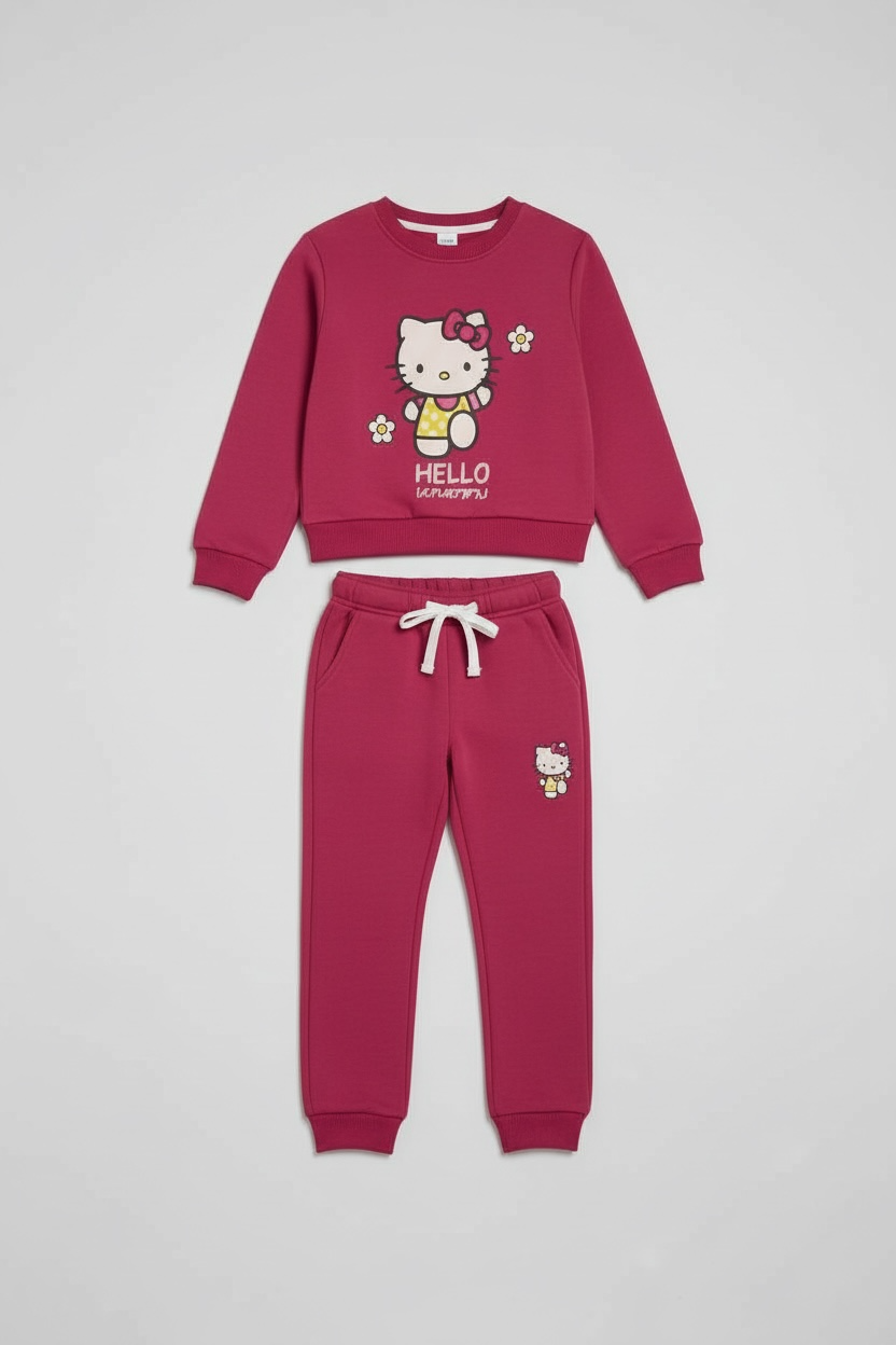 Hello Kitty 2 Piece Suit - Dark Pink