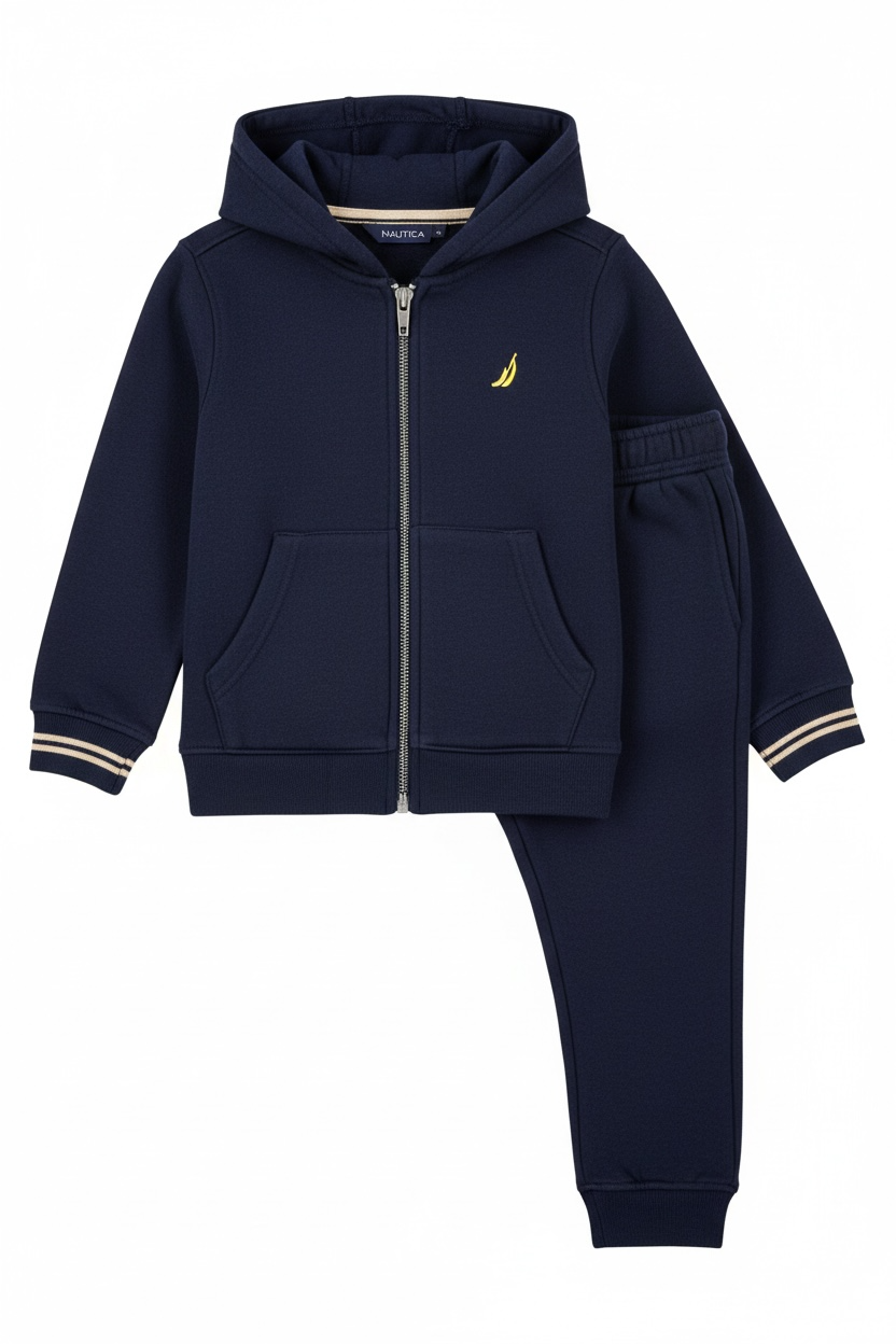 Navy Blue Zip-Up Hoodie & Jogger Tracksuit