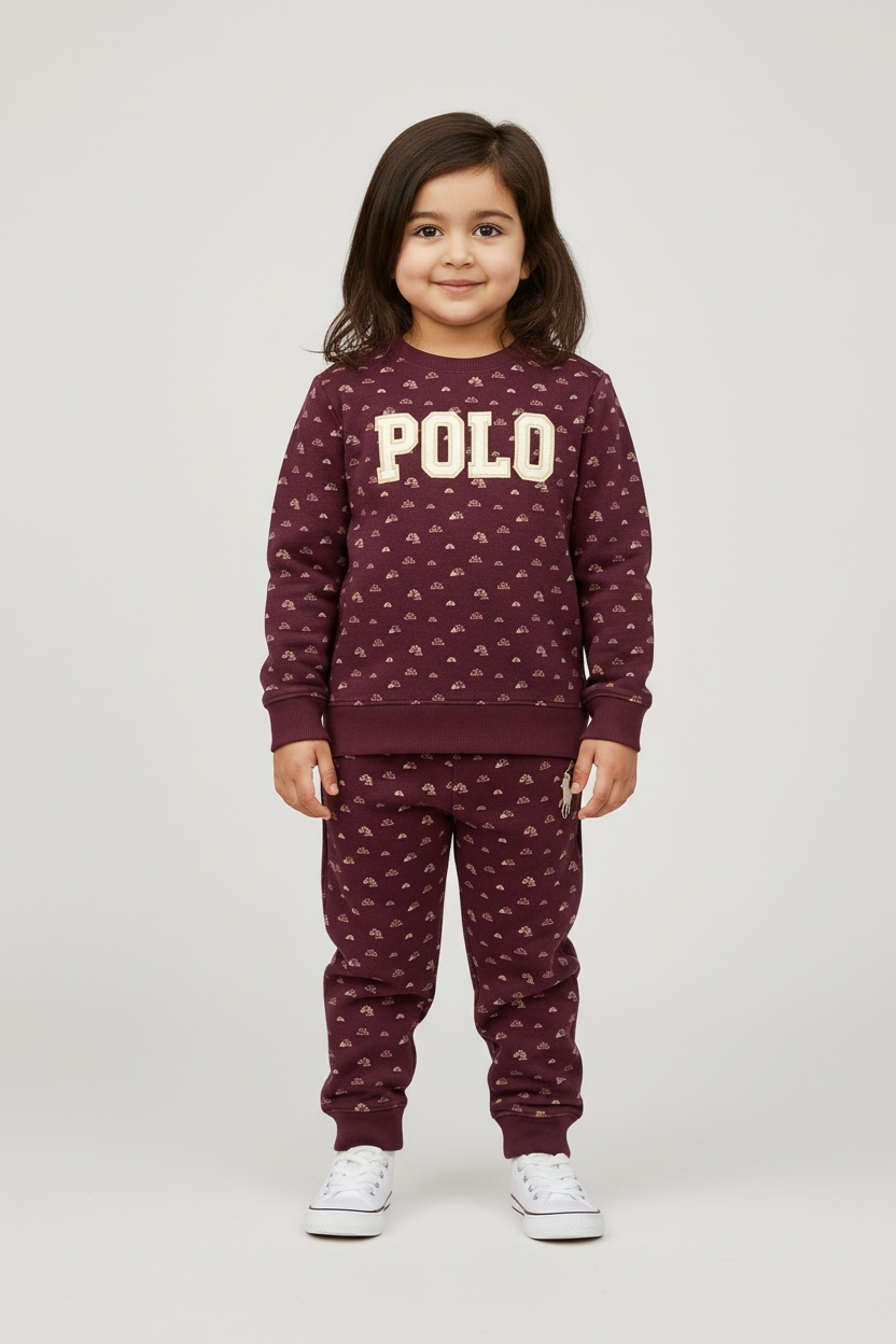 Maroon Logo Sweatshirt and Floral Jogger
