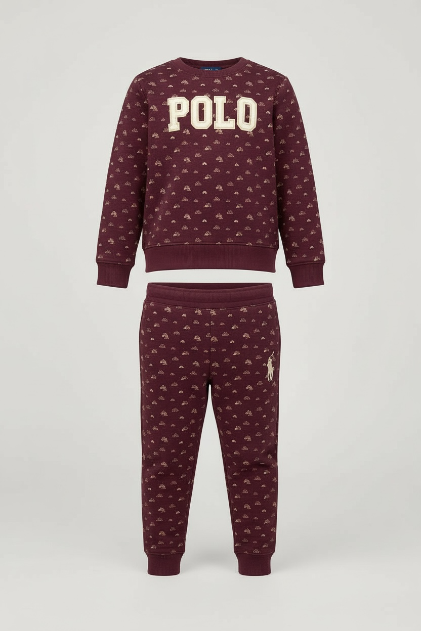Maroon Logo Sweatshirt and Floral Jogger