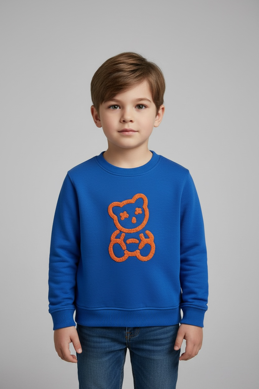 Teddy Bear Embroidered Sweatshirt
