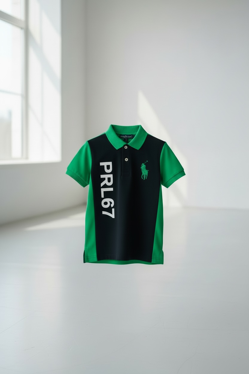 Branded Boys Polo Black & Green