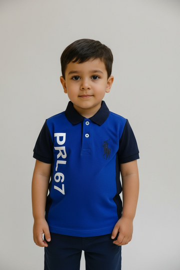 Branded Boys Polo Blue & Black