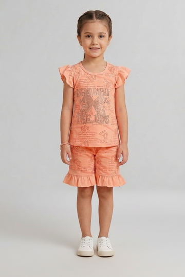 Girls’ peach colour Co-ord Set