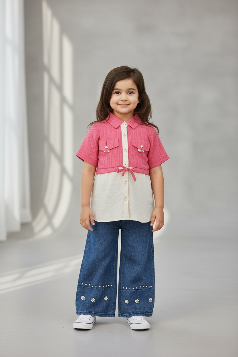 Girls Casual Denim Co-Ord