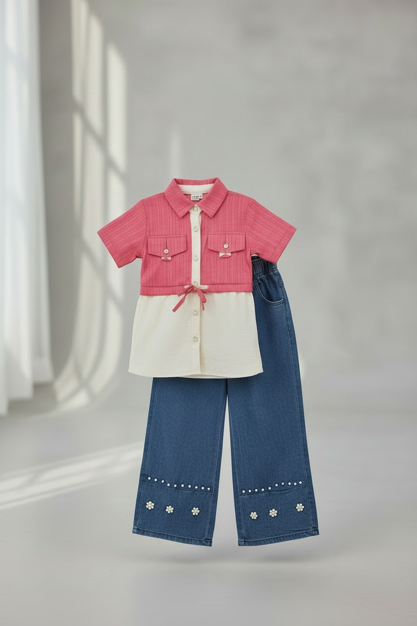 Girls Casual Denim Co-Ord
