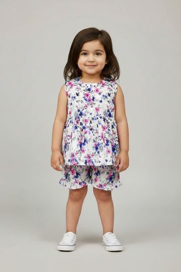 Floral Bloom Girls Co-Ord Set