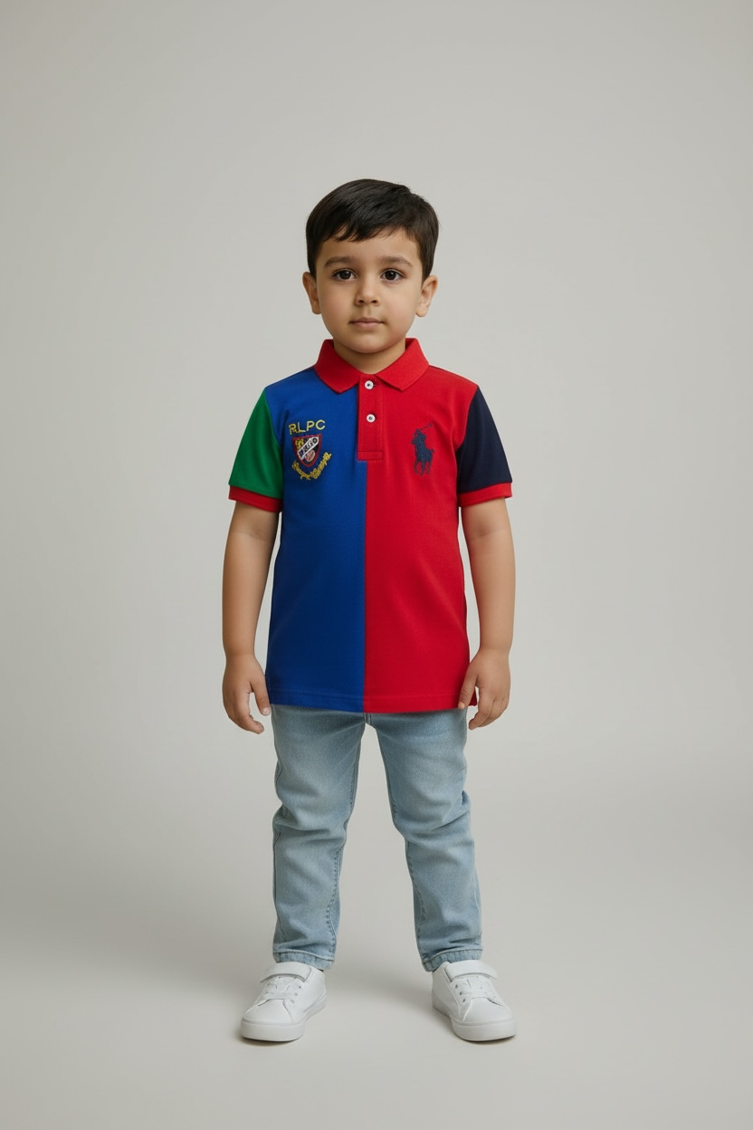 Branded Boys Polo Red & Blue
