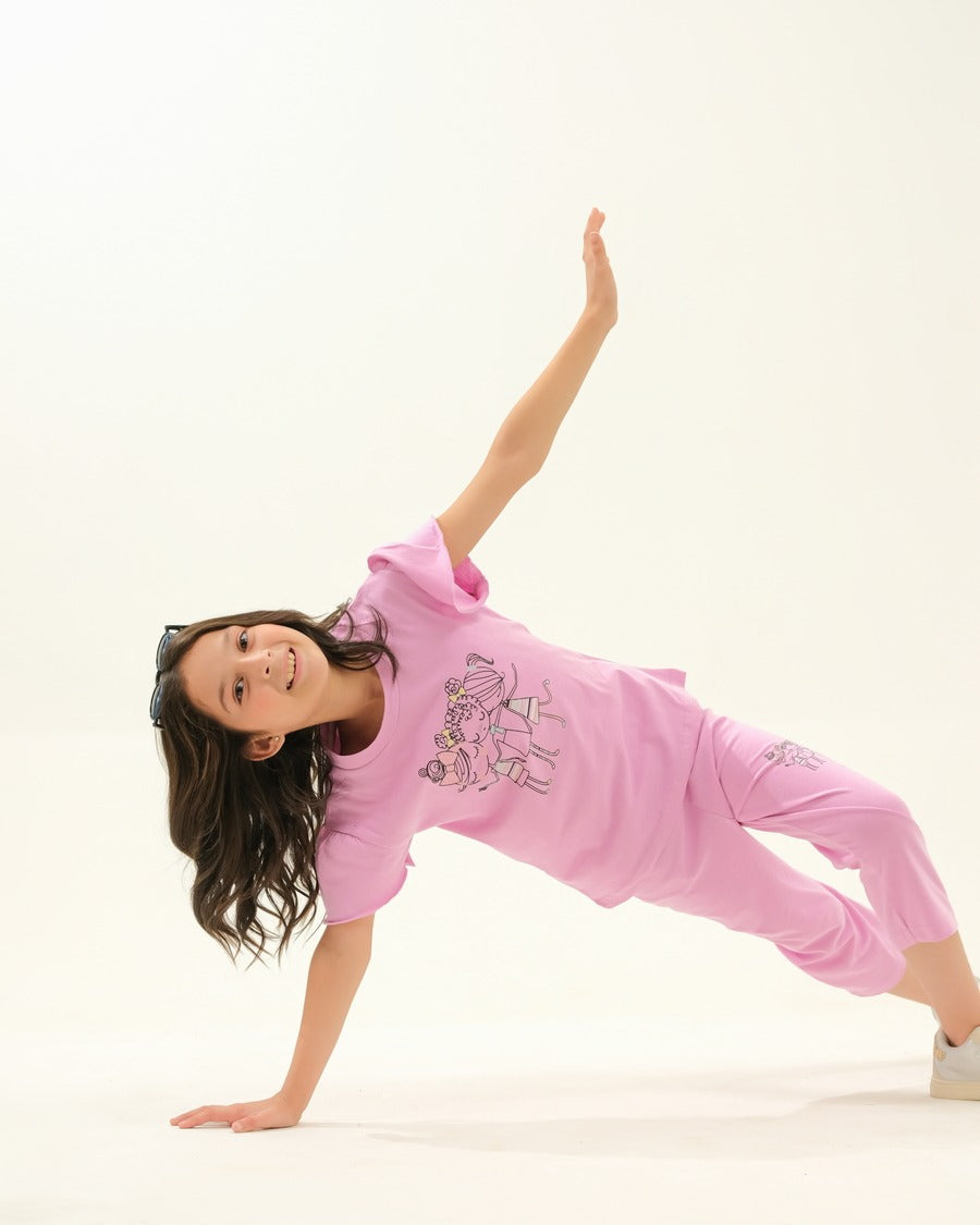 Girls' "Paris Girl" T-shirt and Capris Set