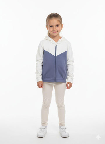 Girl's Sporty Block Zip-Up Hoodie