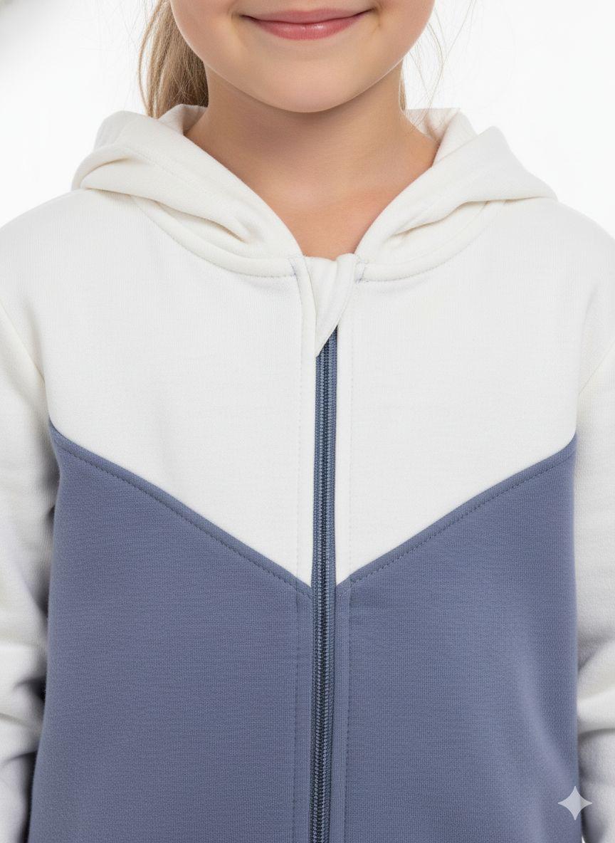 Girl's Sporty Block Zip-Up Hoodie