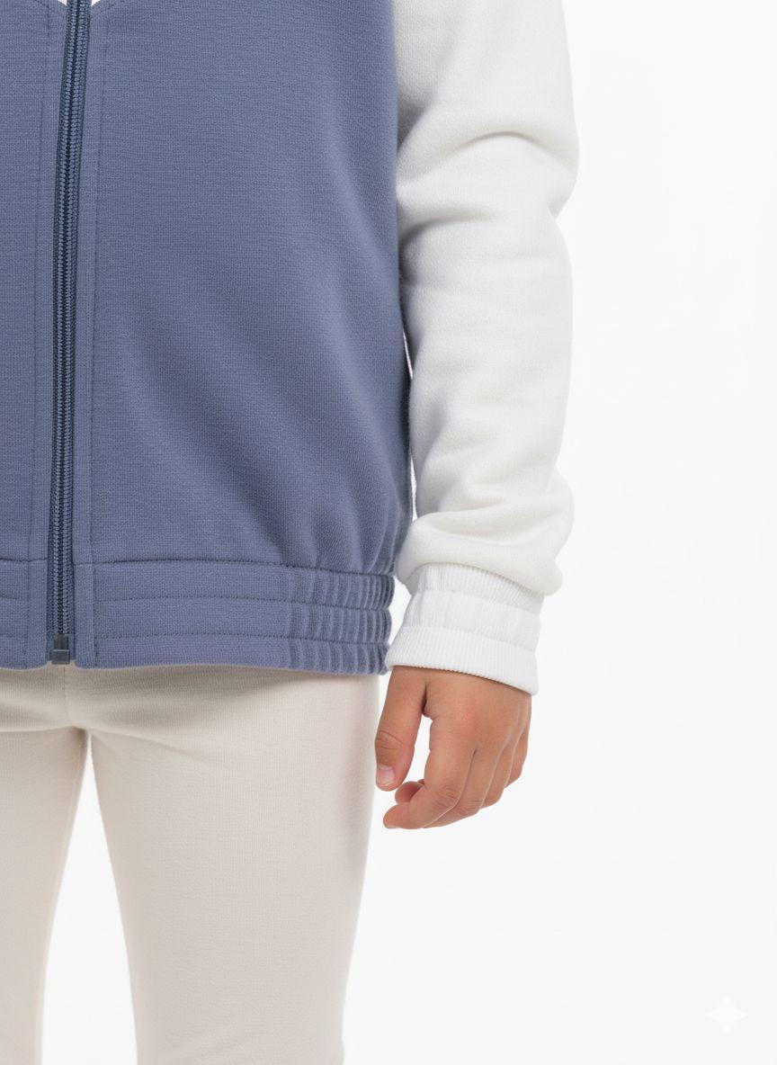 Girl's Sporty Block Zip-Up Hoodie