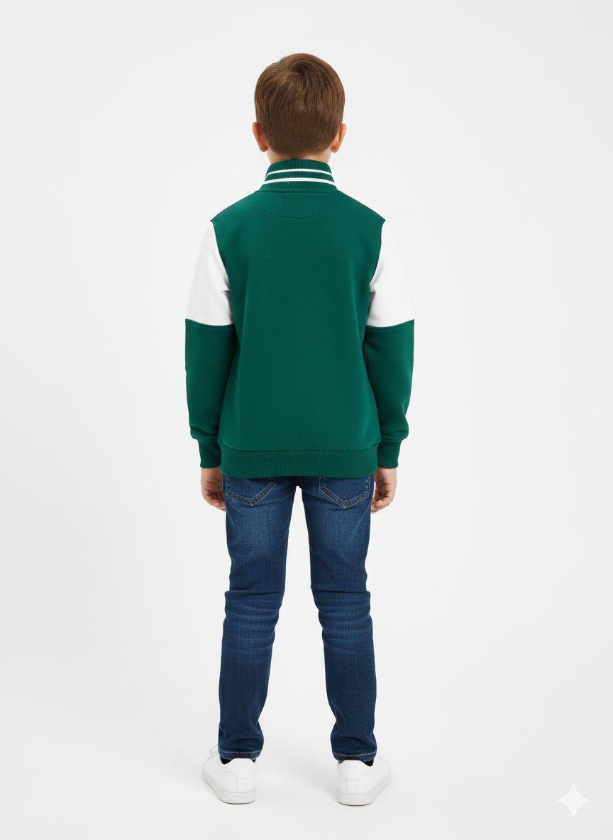 Sporty Half-Zip Stand-Collar Sweatshirt