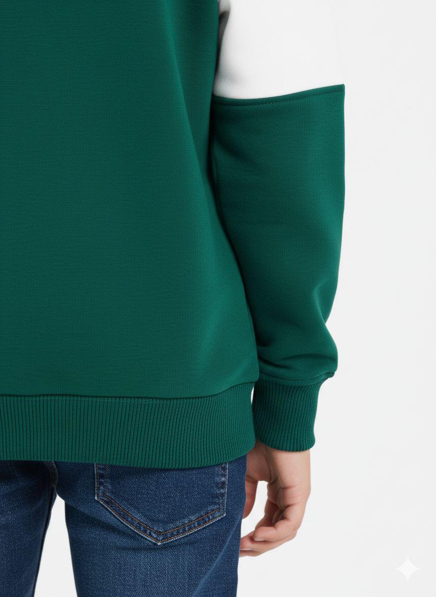 Sporty Half-Zip Stand-Collar Sweatshirt