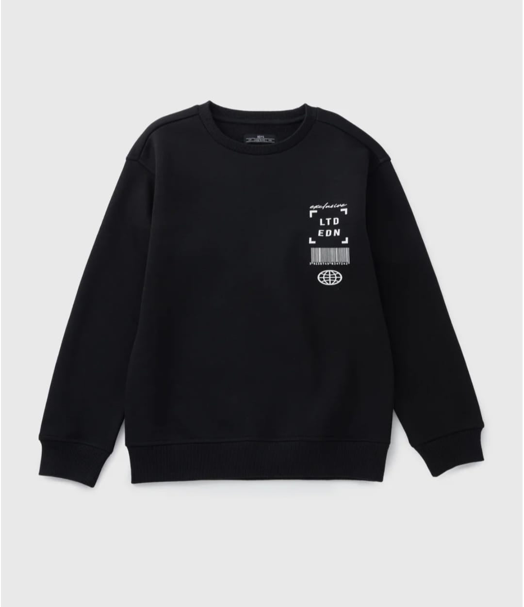 Boys' Black Crewneck Sweatshirt