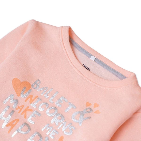 Cozy Peach Fleece Pullover for Girls