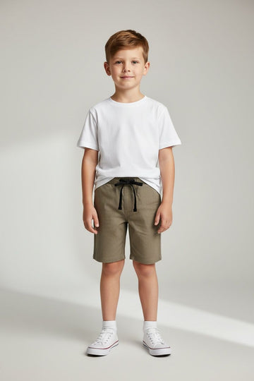 Branded “GUESS” Textured Chino Shorts