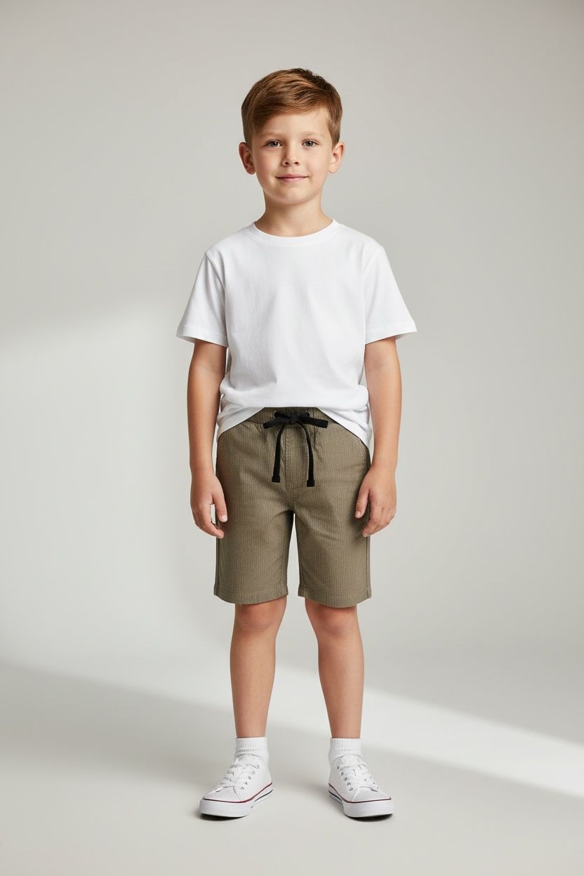 Branded “GUESS” Textured Chino Shorts