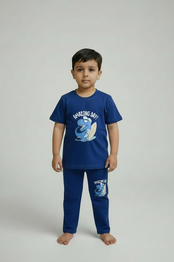 Boys Navy Blue “Amazing Day” Lounge Set