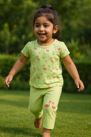 Girls 2 piece set (Flamingo)
