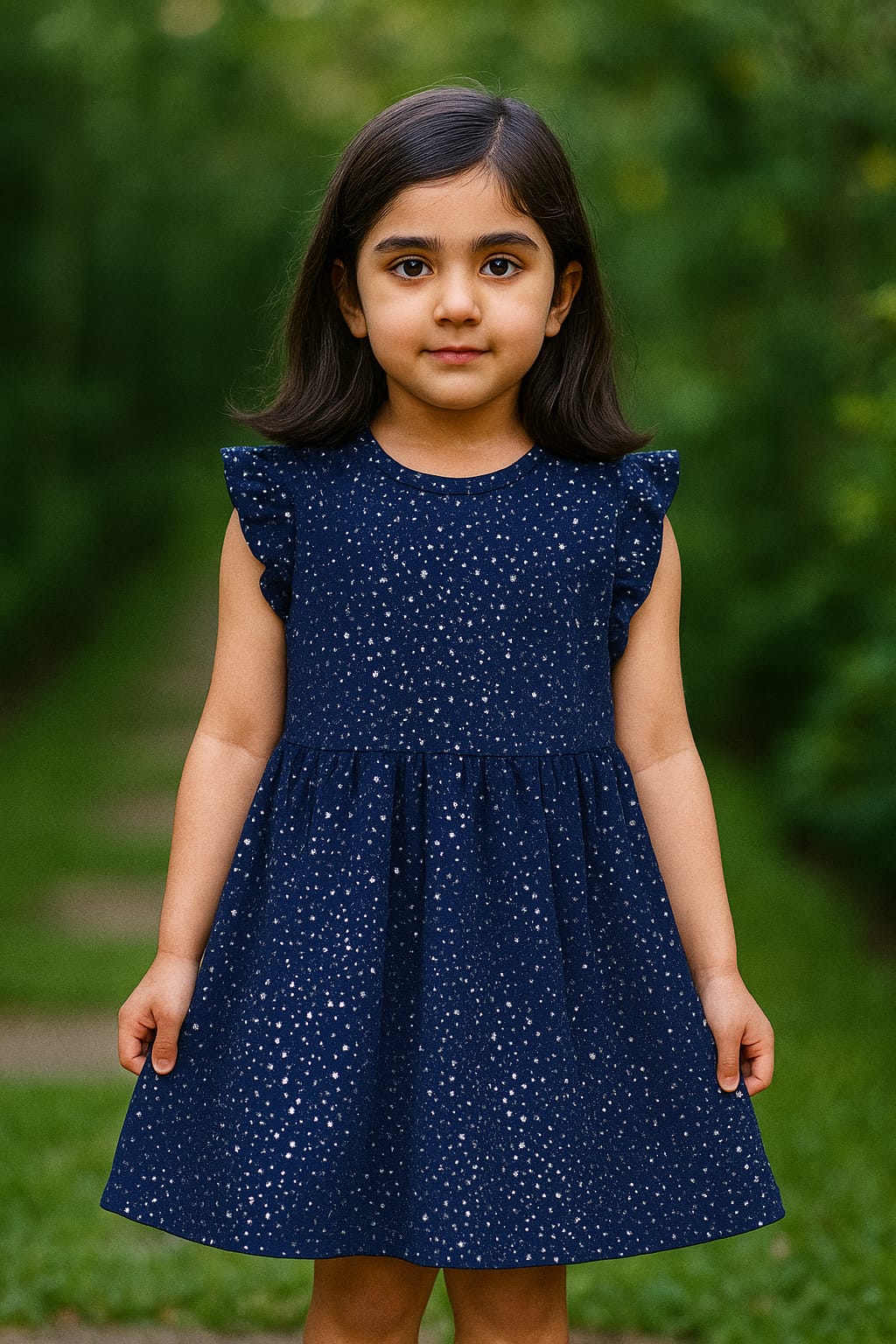 Branded H&M Navy Blue Shiny Frock