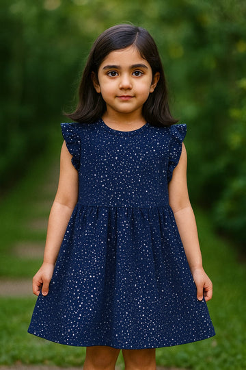 Branded H&M Navy Blue Shiny Frock