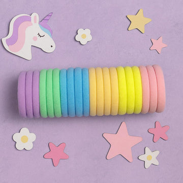 Pastel Rainbow Elastic Hair Tie 20 Set