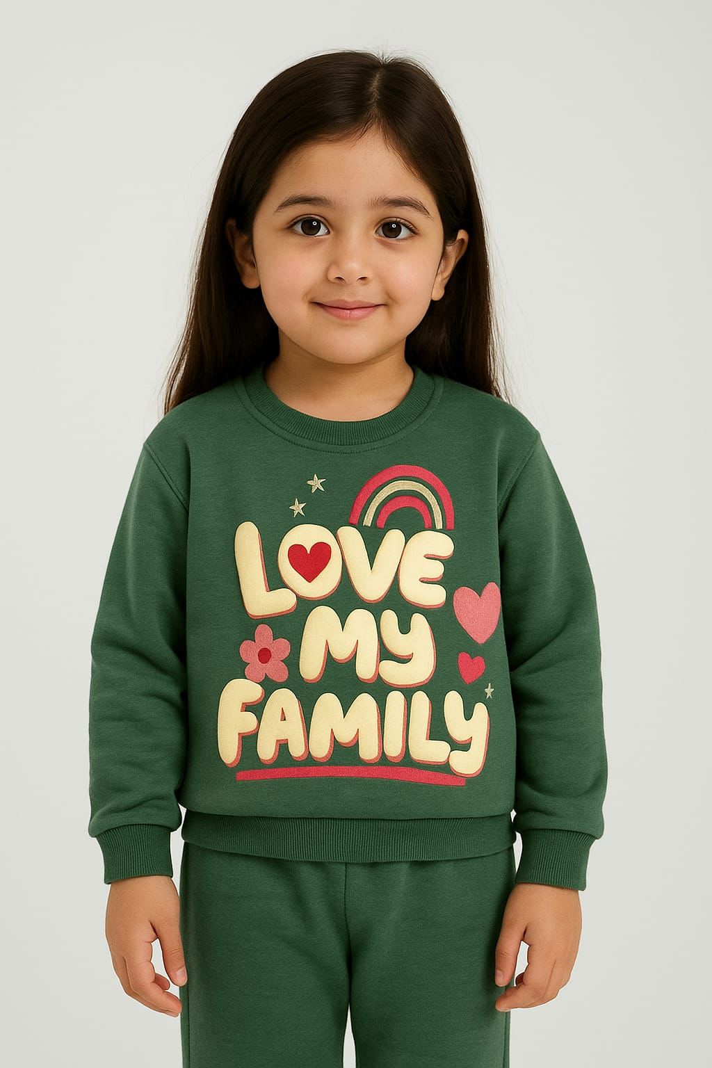 Green Branded Sweatshirt and Jogger Set