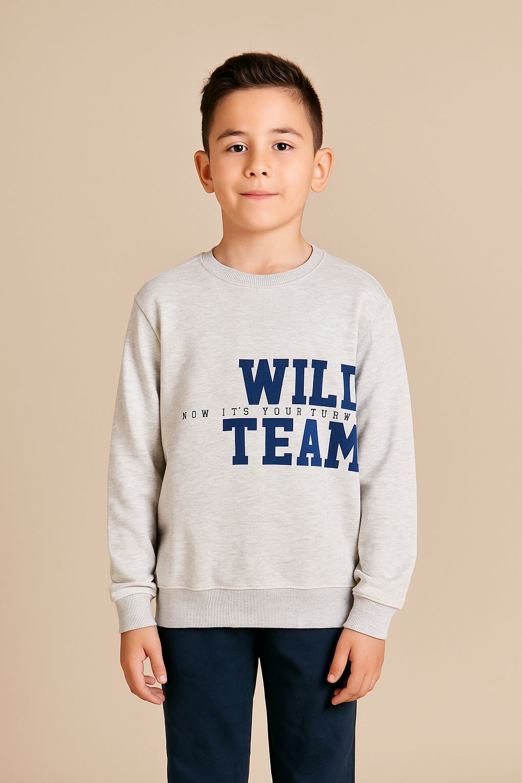 Boys' Grey Crewneck Sweatshirt