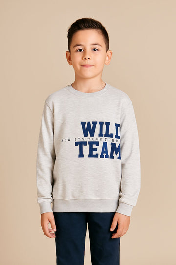 Boys' Grey Crewneck Sweatshirt