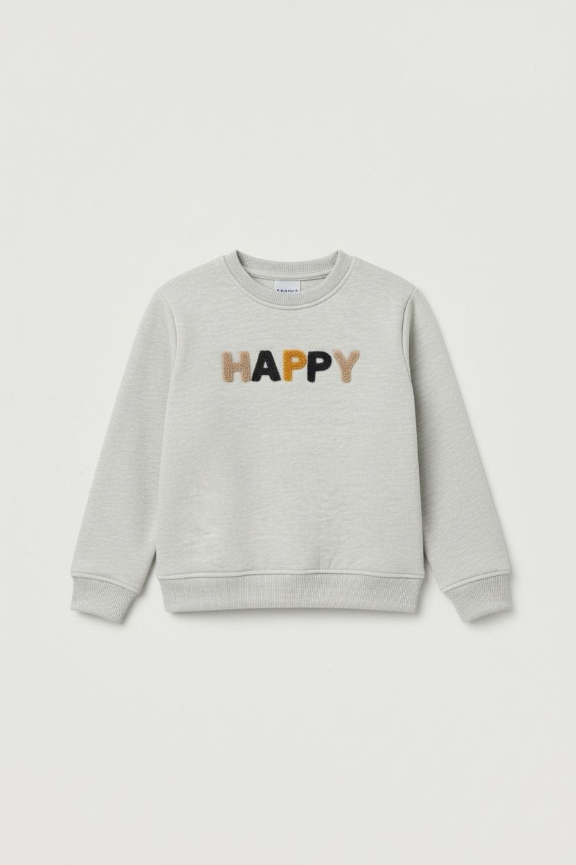 Happy Embroidered Sweatshirt