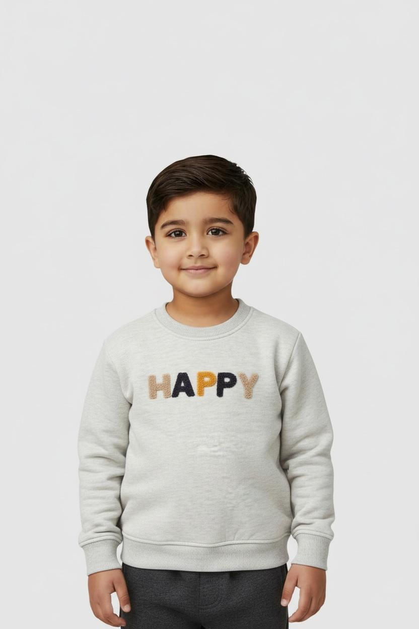 Happy Embroidered Sweatshirt