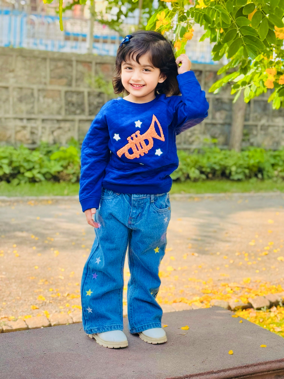 Quilted Blue Sweatshirt Unisex