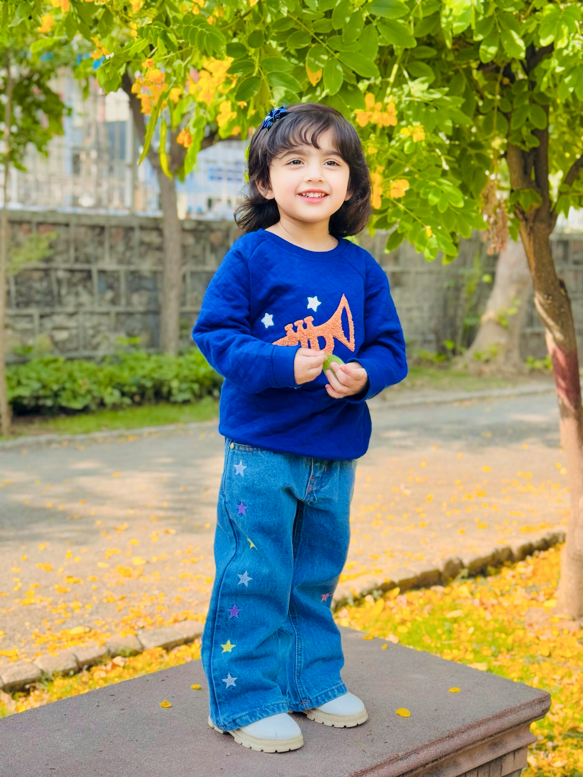 Quilted Blue Sweatshirt Unisex