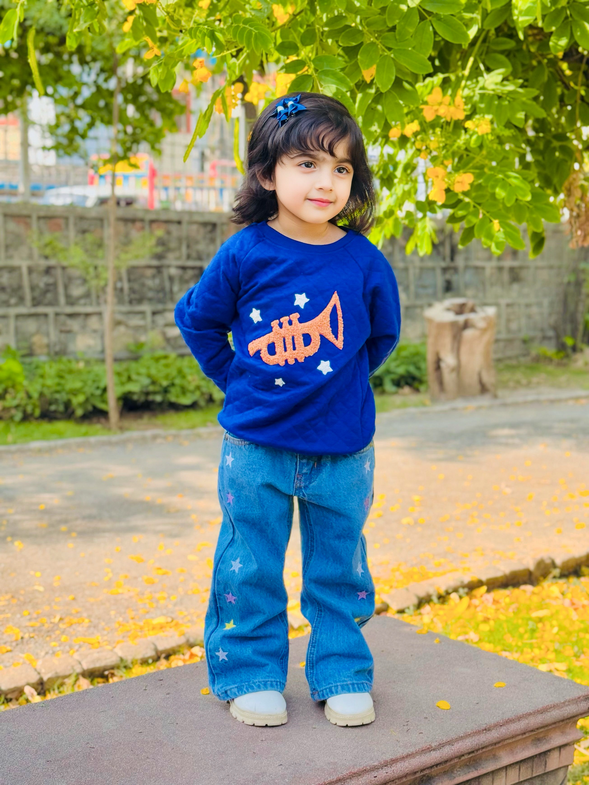 Quilted Blue Sweatshirt Unisex